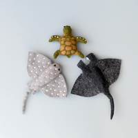 Felt Sea Reef Creatures Toys - Manta Ray, Eagle Ray and Green Sea Turtle