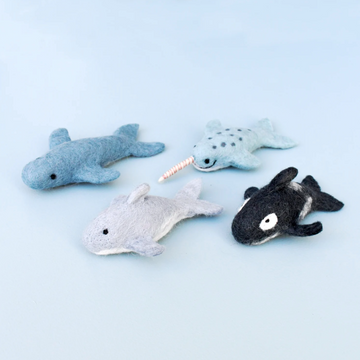 Felt Ocean Marine Mammals Toys - Orca, Whale, Dolphin, Narwhal