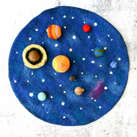 Tara Treasures Solar System Outer Space Play Mat with Felt Planets