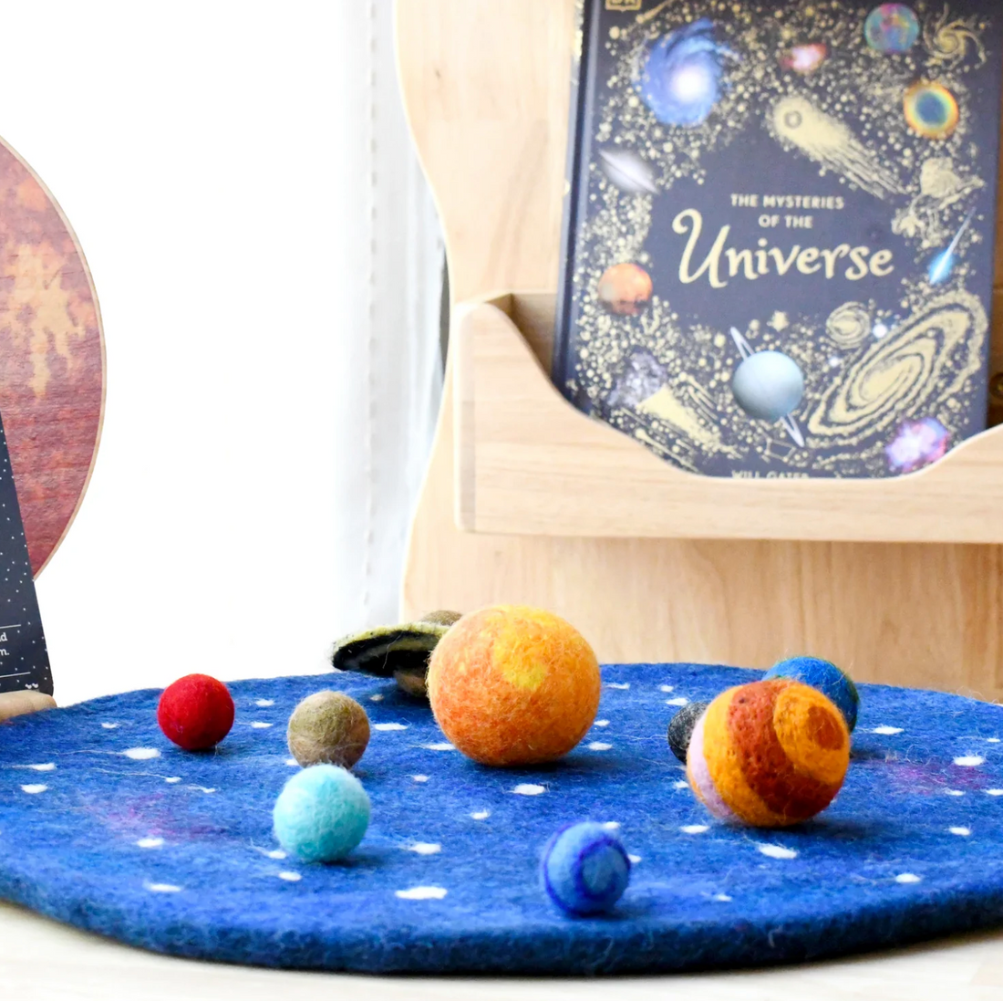 Tara Treasures Solar System Outer Space Play Mat with Felt Planets