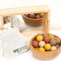 Tara Treasures Wool Felt Balls in a Pouch - Earthy Colours 3cm 30 balls