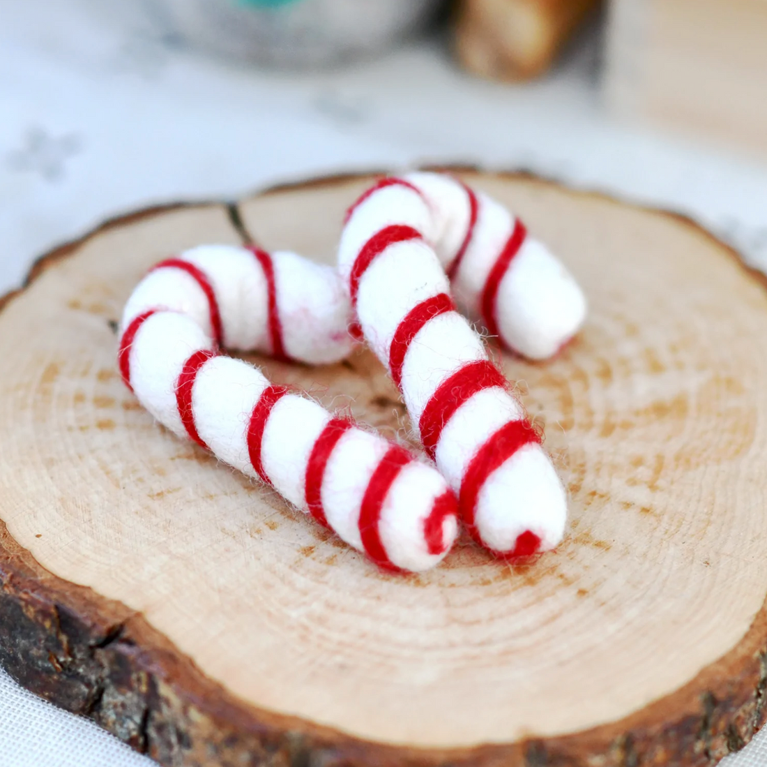 Tara Treasures Felt Candy Canes - Set of 2 (White)