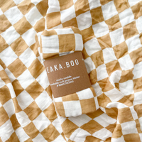 Sandalwood Check Bamboo/Cotton Wrap