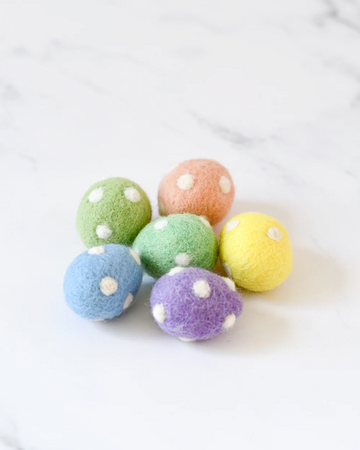 Tara Treasures Felt Polka Dot Eggs (Set of 6)