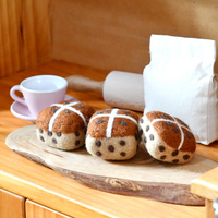 Tara Treasures Felt Hot Cross Buns (Set Of 3)