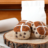 Tara Treasures Felt Hot Cross Buns (Set Of 3)