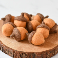 Tara Treasures Felt Acorns (Brown) - 10 Acorns