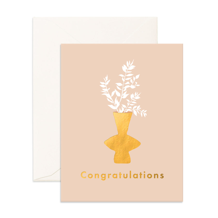 Congratulations Ruscus Greeting Card